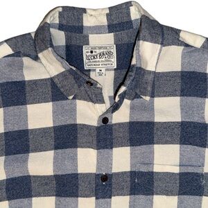 Lucky Brand Plaid Button-Up Shirt Men’s Medium Blue White Saturday Stretch